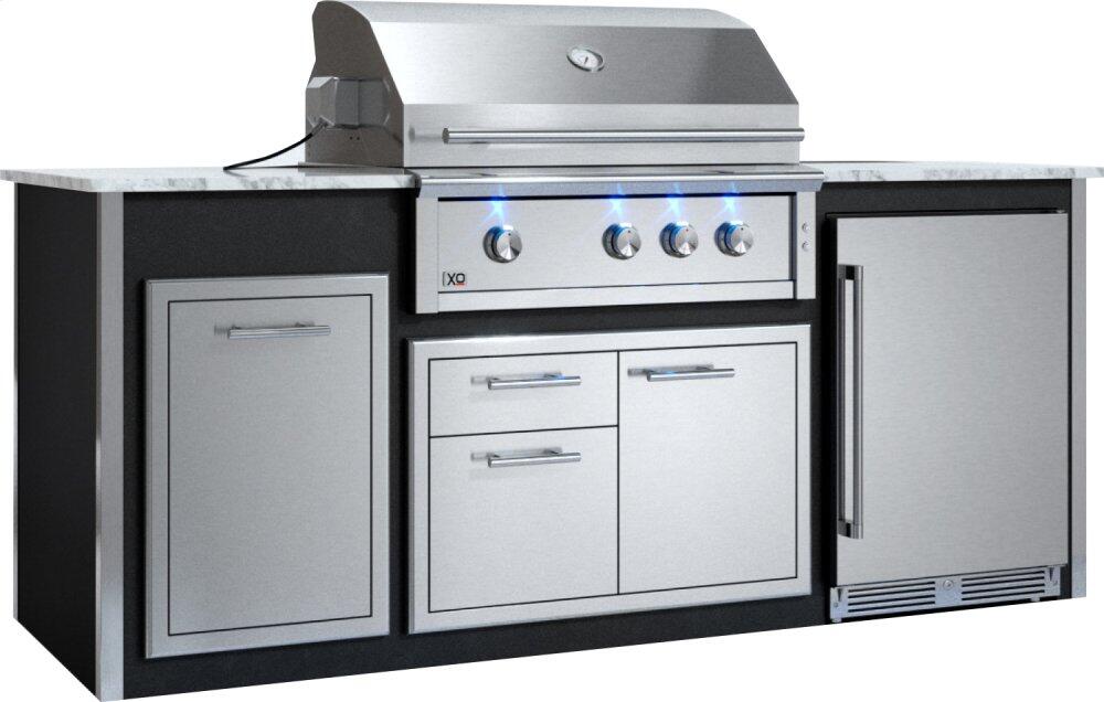 Xo Appliance XOGOK36V1BL Appliance Ready Pre-Assembled 36" Designer Island Black COMPONENTS SOLD SEPARATELY