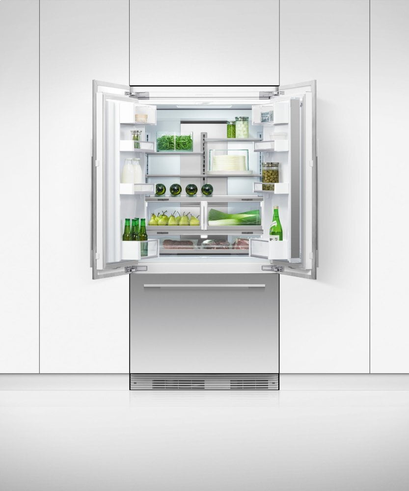 Fisher & Paykel RS36A72U1N Integrated French Door Refrigerator Freezer, 36", Ice & Water