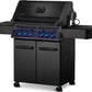 Napoleon Bbq P500RSIBNK3PHM Phantom Prestige 500 Rsib With Infrared Side And Rear Burners , Natural Gas, Matte/Matt Black