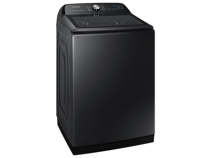 Samsung WA51A5505AV 5.1 Cu. Ft. Smart Top Load Washer With Activewave&#8482; Agitator And Super Speed Wash In Brushed Black
