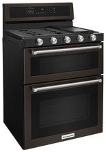 Kitchenaid KFGD500EBS 30-Inch 5 Burner Gas Double Oven Convection Range - Black Stainless Steel With Printshield™ Finish