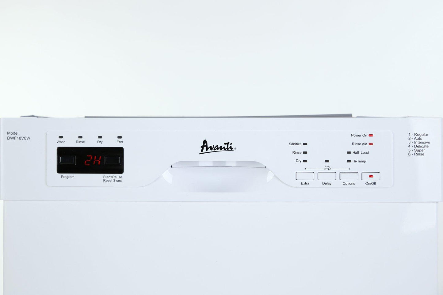 Avanti DWF18V0W 18" Built In Dishwasher
