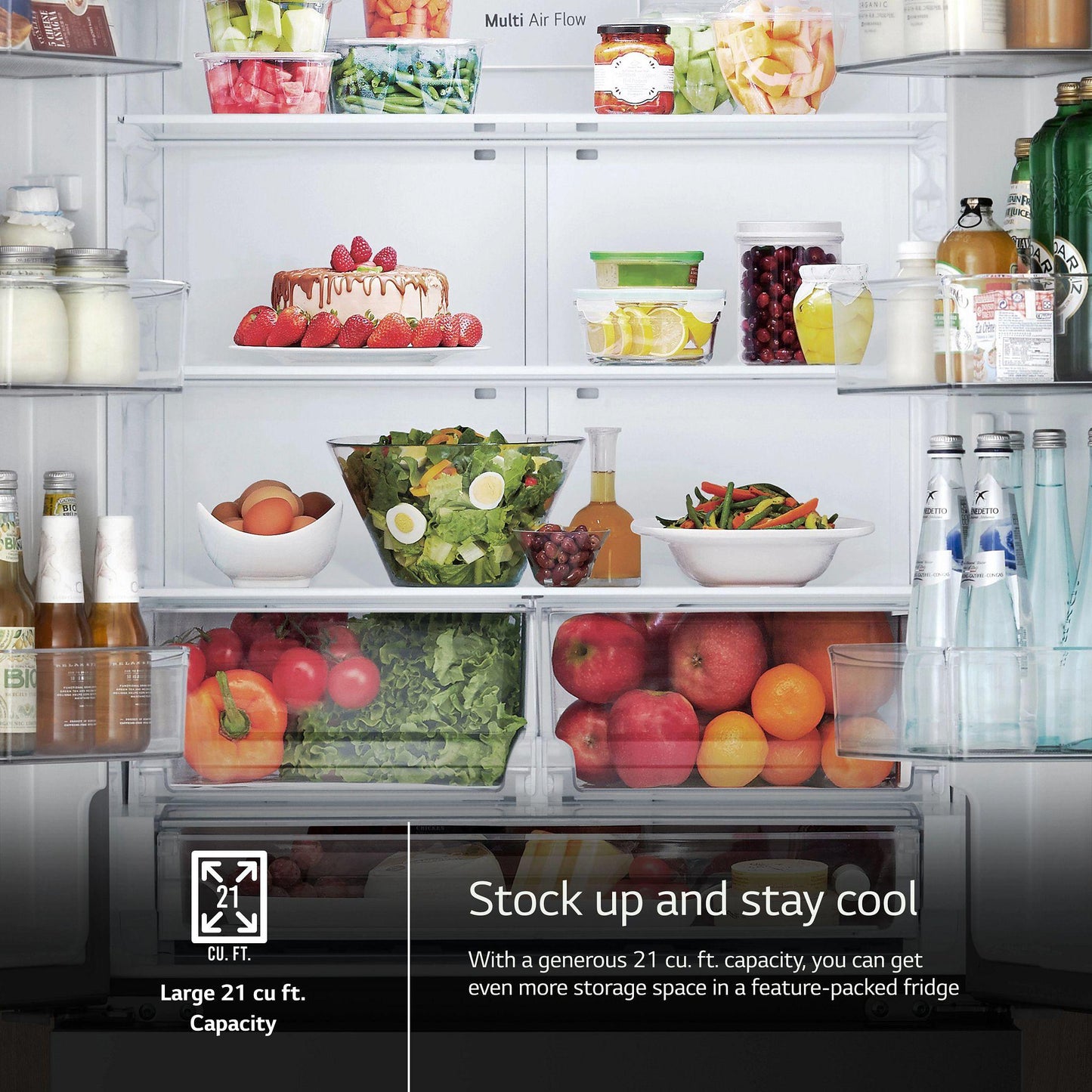 Lg LF21G6200S 21 Cu. Ft., 3-Door French Door, Counter-Depth Max™ Refrigerator