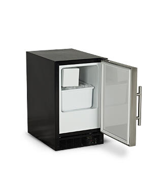 Marvel MA15CRSCLB Marvel 15" Ada Height Compact Crescent Ice Machine - Solid Black Door, Stainless Handle - Left Hinge