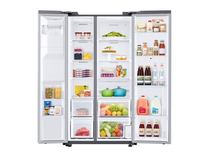 Samsung RS22T5561SR 22 Cu. Ft. Counter Depth Side-By-Side Refrigerator With Touch Screen Family Hub™ In Stainless Steel