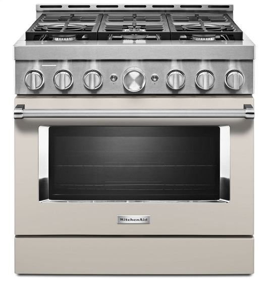 Kitchenaid KFGC506JMH Kitchenaid® 36'' Smart Commercial-Style Gas Range With 6 Burners - Milkshake