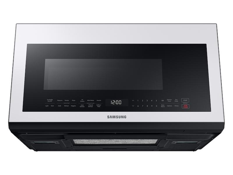 Samsung ME21B706B12 2.1 Cu. Ft. Bespoke Over-The-Range Microwave With Sensor Cooking In White Glass