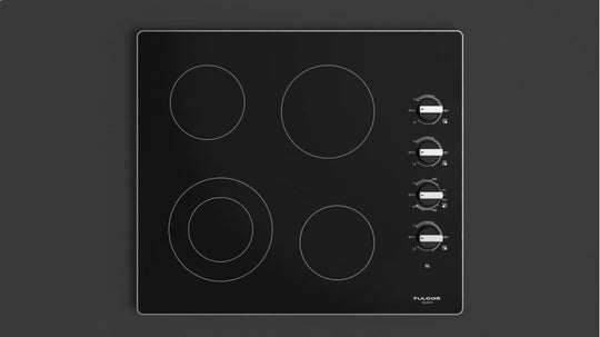 Fulgor Milano F3RK24S2 24" Radiant Cooktop With Knobs - Black Glass
