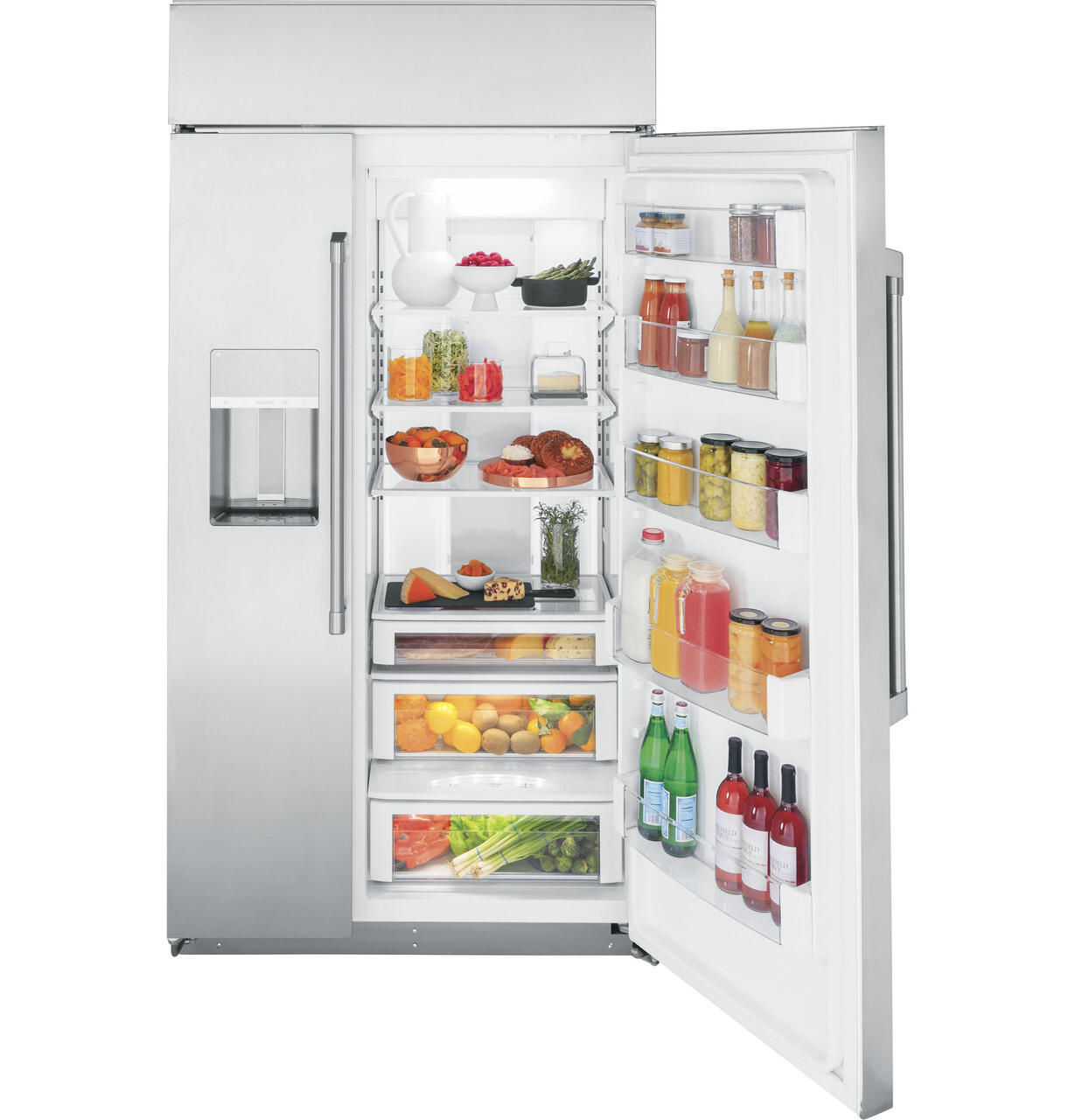 Cafe CSB42YP2RS1 Café&#8482; 42" Smart Built-In Side-By-Side Refrigerator With Dispenser