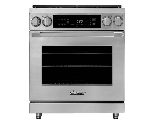 Dacor HDPR30SNG 30" Dual Fuel Pro Range, Silver Stainless Steel, Natural Gas