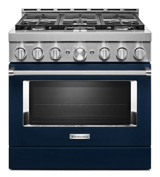 Kitchenaid KFGC506JIB Kitchenaid® 36'' Smart Commercial-Style Gas Range With 6 Burners - Ink Blue