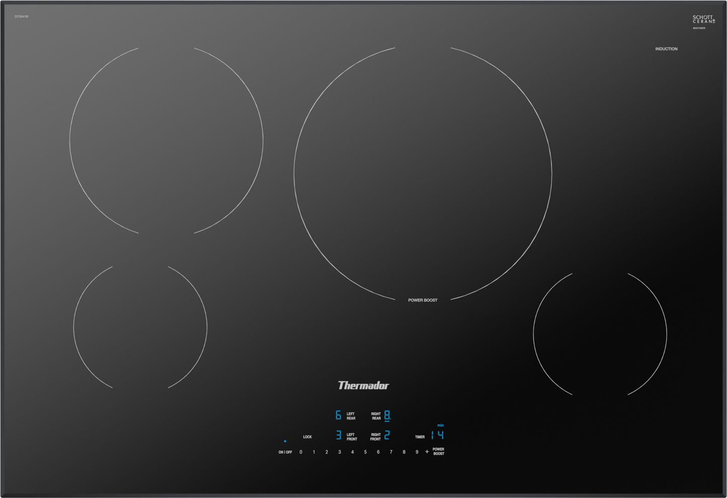 Thermador CIT304YB Induction Cooktop 30'' Black, Surface Mount Without Frame Cit304Yb