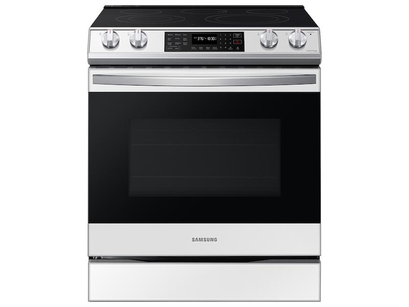Samsung NE63CB831512 Bespoke 6.3 Cu. Ft. Smart Slide-In Electric Range With Air Fry & Convection In White Glass