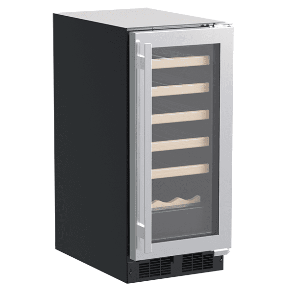 Marvel MLWC115SG01A 15-In Built-In Single Zone Wine Refrigerator With Wine Cradle With Door Style - Stainless Steel Frame Glass