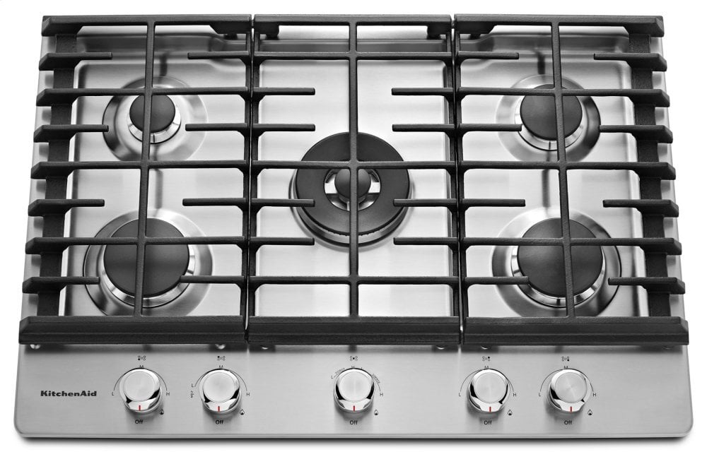 Kitchenaid KCGS550ESS 30" 5-Burner Gas Cooktop - Stainless Steel