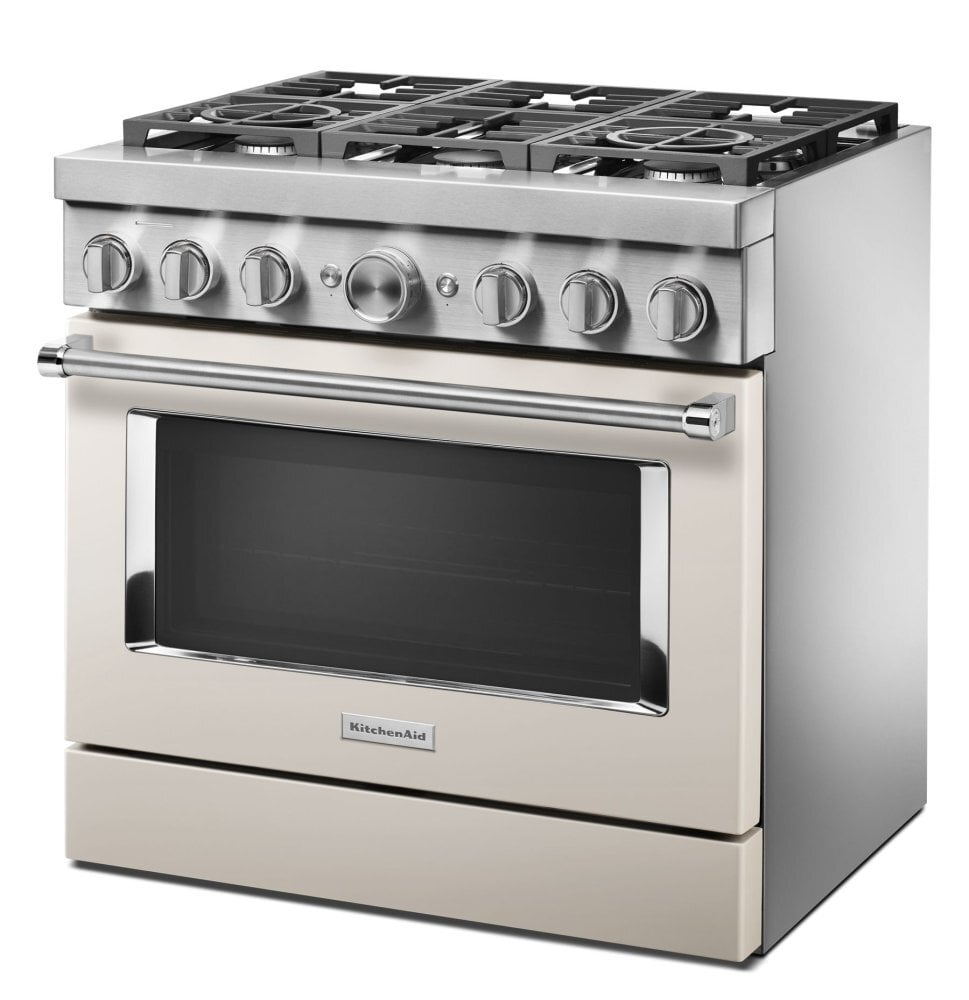 Kitchenaid KFDC506JMH Kitchenaid® 36'' Smart Commercial-Style Dual Fuel Range With 6 Burners - Milkshake