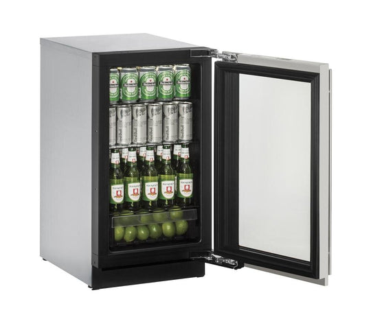 U-Line U3018RGLINT01A 18" Glass Door Refrigerator Integrated Frame Left-Hand Hinge