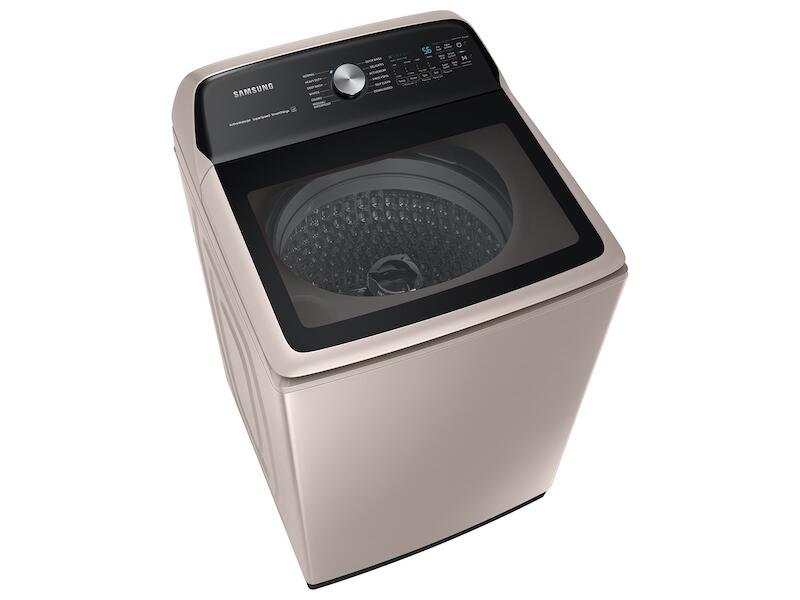 Samsung WA51A5505AC 5.1 Cu. Ft. Smart Top Load Washer With Activewave&#8482; Agitator And Super Speed Wash In Champagne
