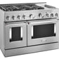Kitchenaid KFGC558JSS Kitchenaid® 48'' Smart Commercial-Style Gas Range With Griddle - Heritage Stainless Steel