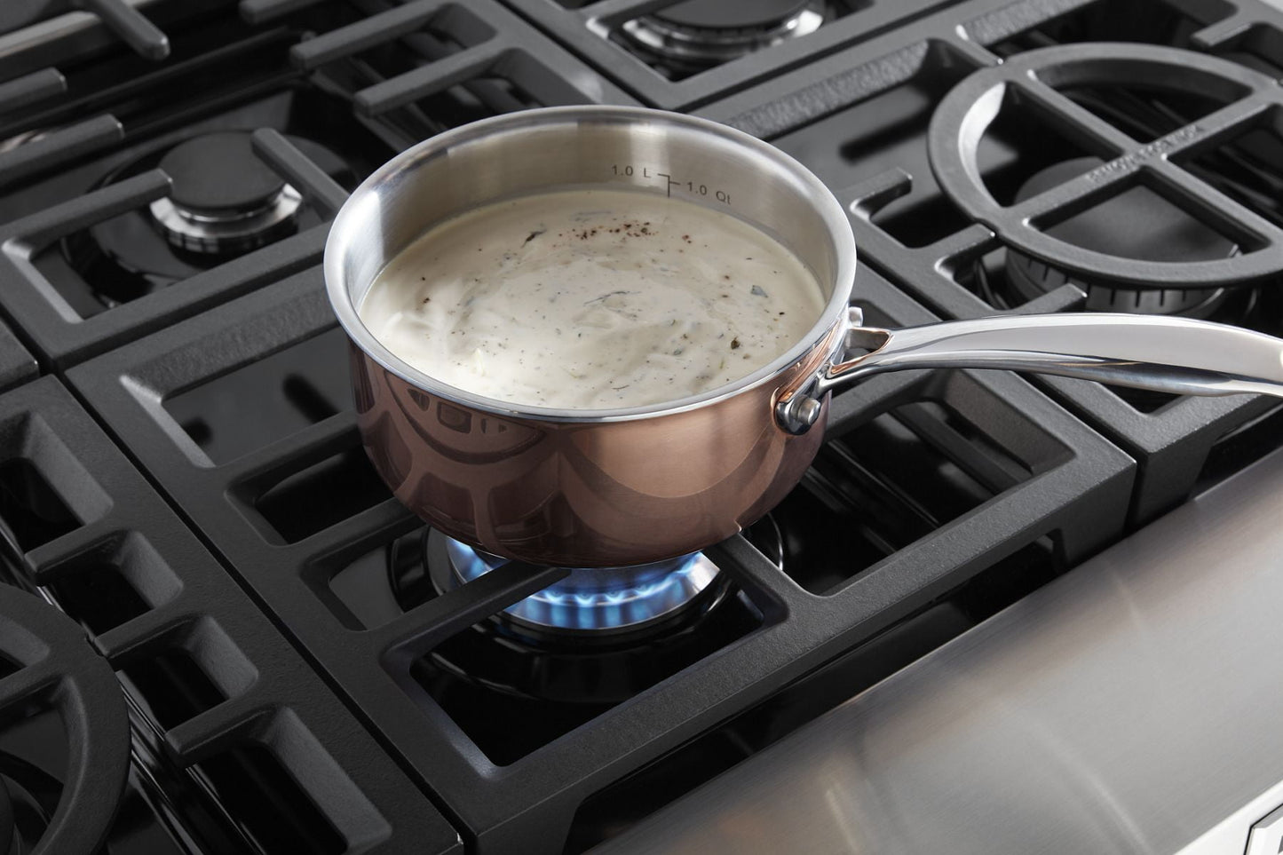 Kitchenaid KCGC558JSS Kitchenaid® 48'' 6-Burner Commercial-Style Gas Rangetop With Griddle - Stainless Steel