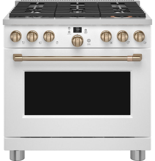 Cafe C2Y366P4TW2 Café™ 36" Smart Dual-Fuel Commercial-Style Range With 6 Burners (Natural Gas)
