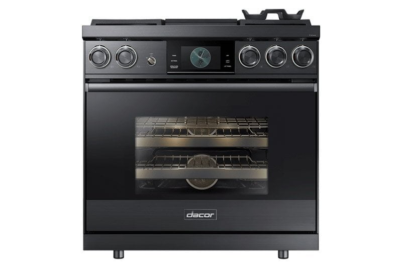 Dacor DOP36M94DHM 36" Pro Dual-Fuel Steam Range, Graphite Stainless Steel, Natural Gas/High Altitude