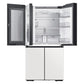Samsung RF23A967535 W 23 Cu. Ft. Smart Counter Depth Bespoke 4-Door Flex™ Refrigerator With Customizable Panel Colors In White Glass