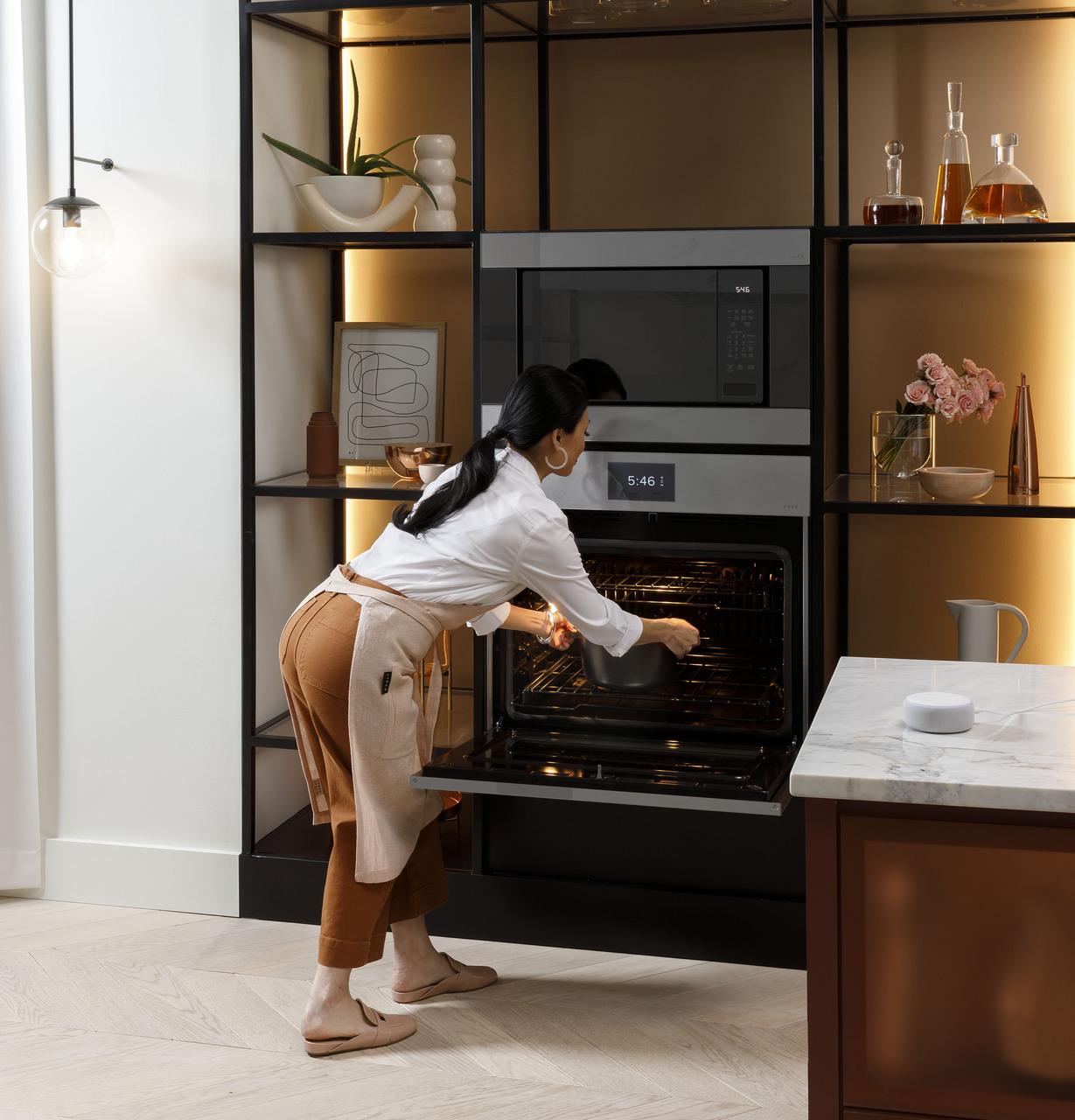 Cafe CTS90DM2NS5 Café™ Minimal Series 30" Smart Built-In Convection Single Wall Oven In Platinum Glass