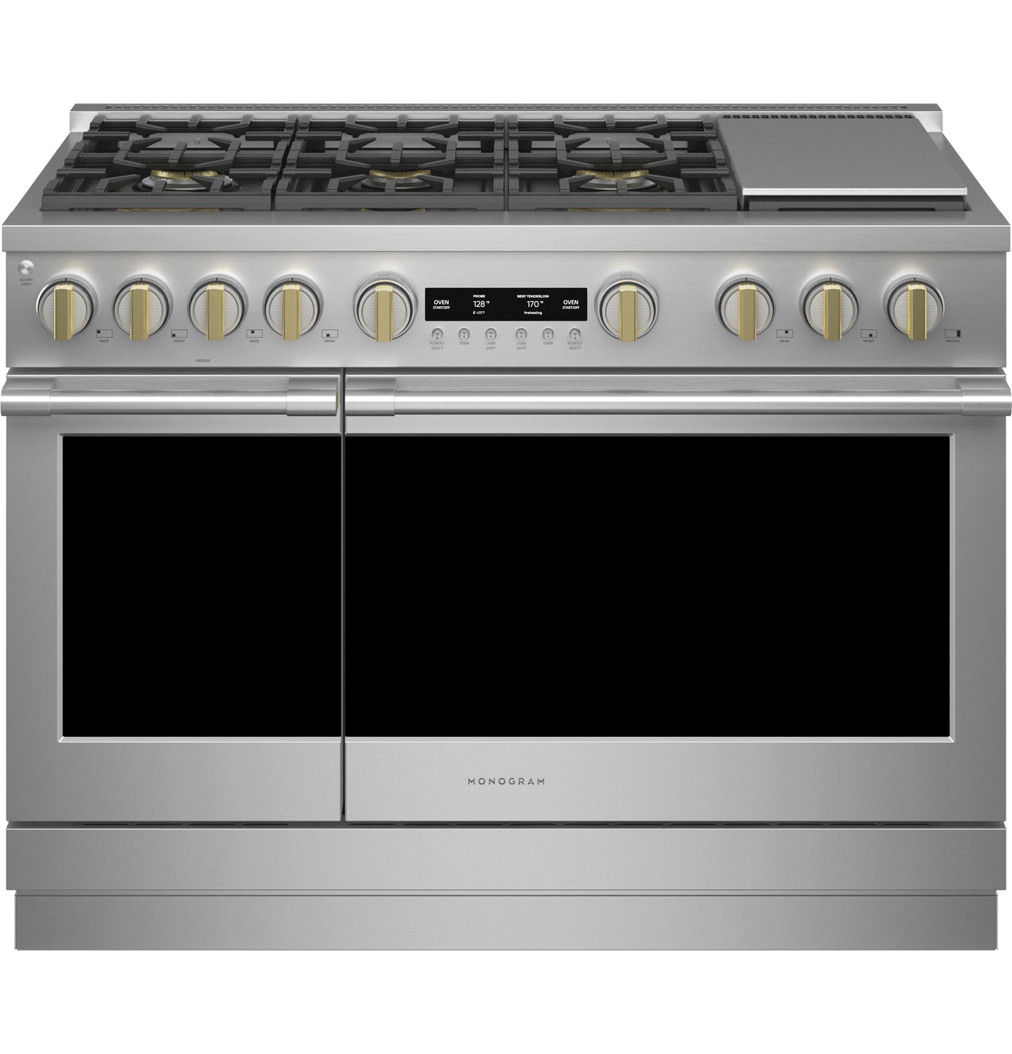 Monogram ZGP486NDTSS Monogram 48" All Gas Professional Range With 6 Burners And Griddle (Natural Gas)