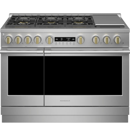 Monogram ZGP486NDTSS Monogram 48" All Gas Professional Range With 6 Burners And Griddle (Natural Gas)