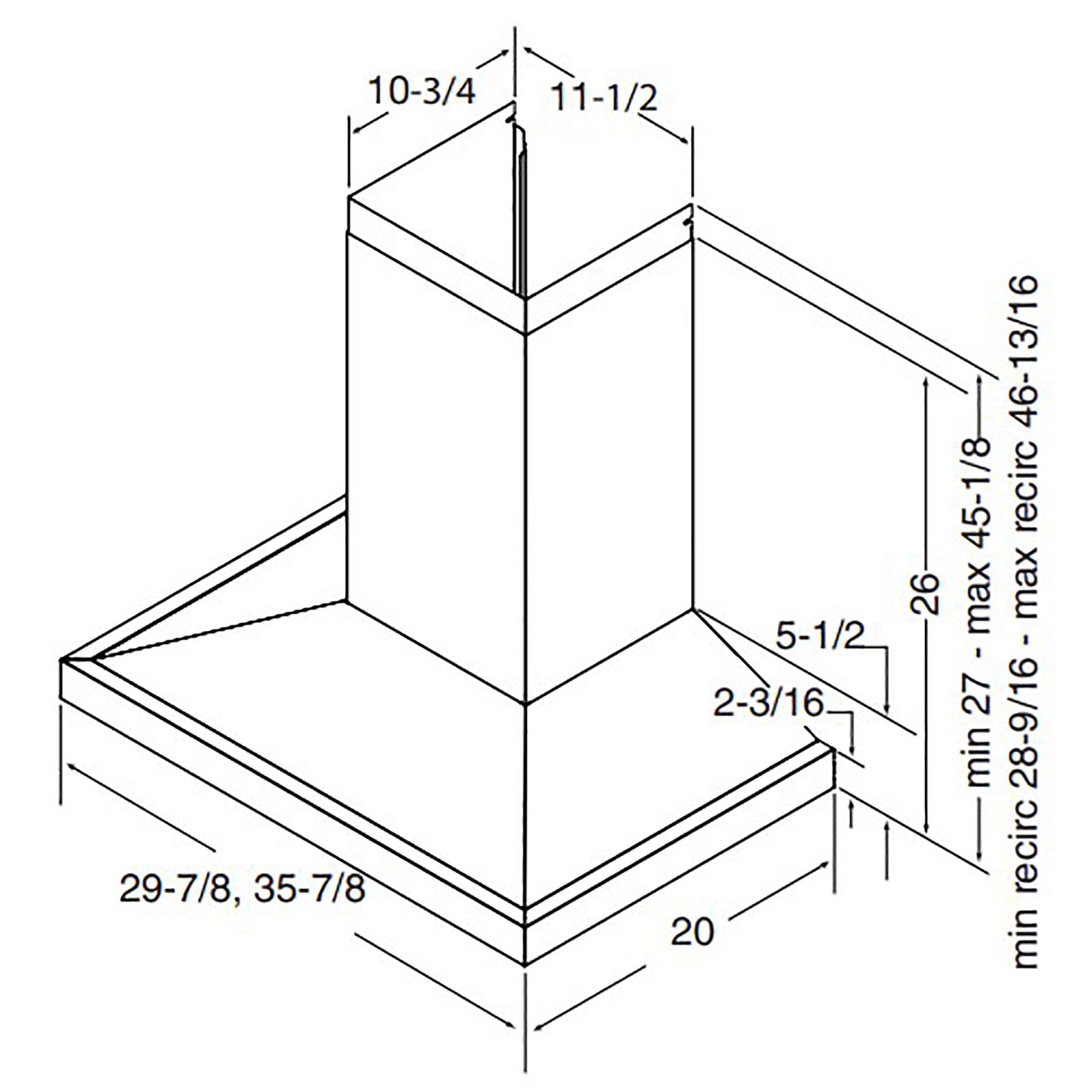 Best Range Hoods WCS1306BLS 30-Inch Wall Mount Chimney Hood W/ Smartsense® And Voice Control, 650 Max Blower Cfm, Black Stainless (Wcs1 Series)