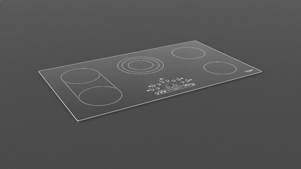 Fulgor Milano F6RT36S2 36" Radiant Cooktop With Brushed Aluminum Trim - Black Glass