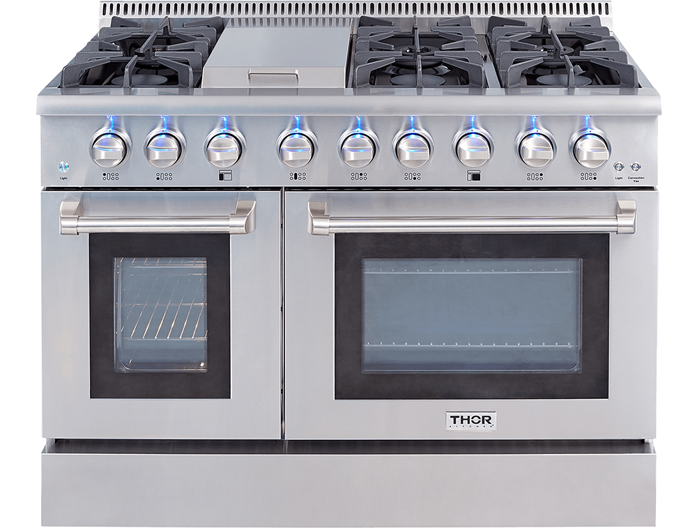 Thor Kitchen HRG4808ULP 48 Inch 6 Burner Professional Gas Range (Video Demo) - Liquid Propane