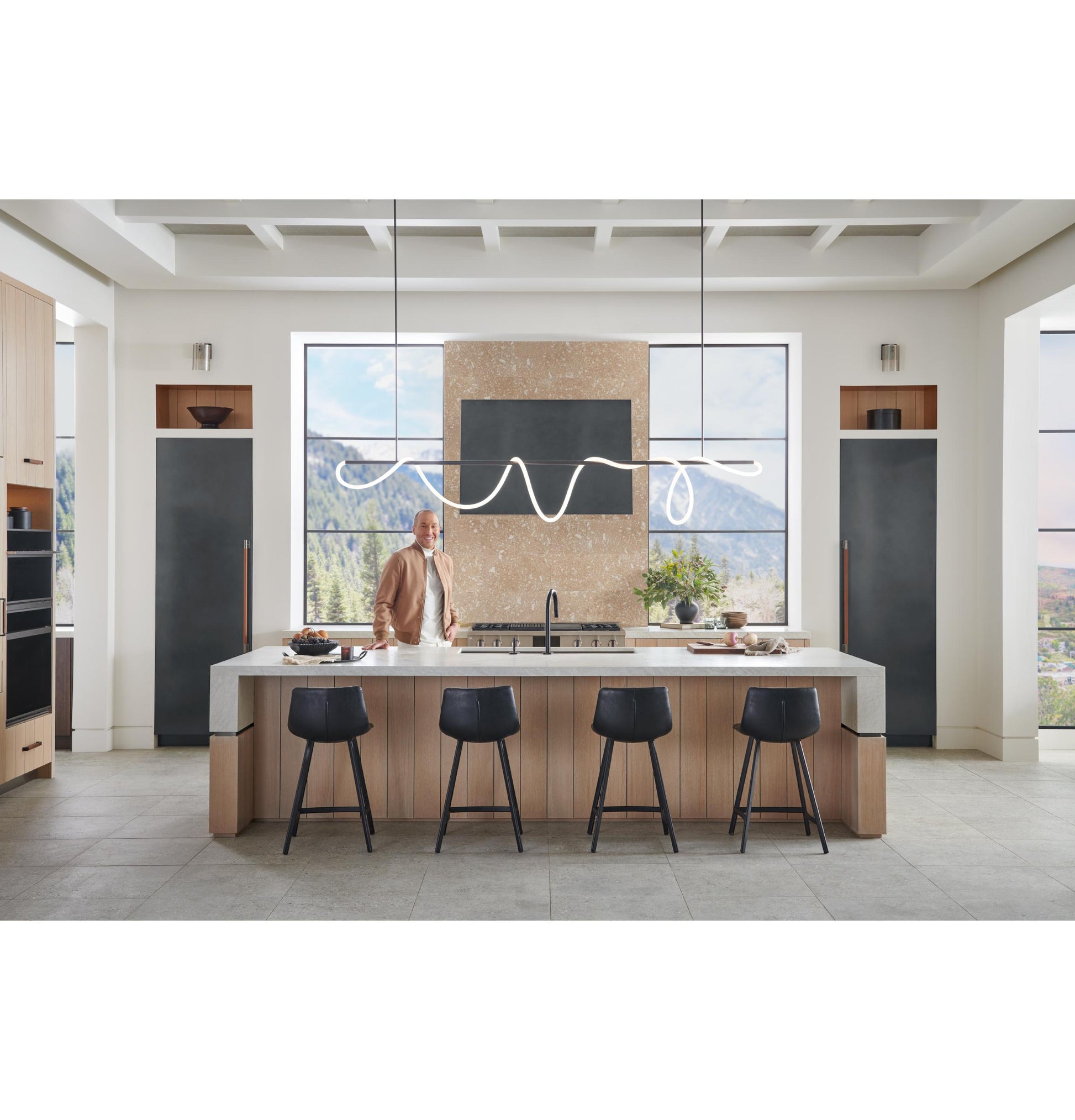 Monogram ZK1TN364VRH Monogram 36" Rh Column Panel Titanium Designer Collection