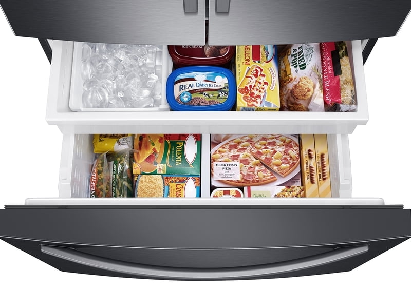 Samsung RF28T5001SG 28 Cu. Ft. Large Capacity 3-Door French Door Refrigerator In Black Stainless Steel