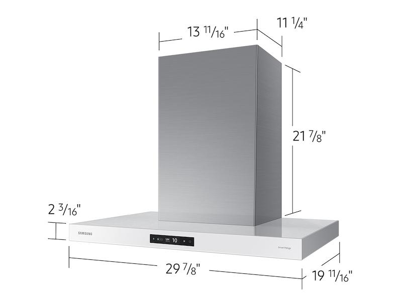 Samsung NK30CB700W12 30" Bespoke Smart Wall Mount Hood With Lcd Display In Clean White