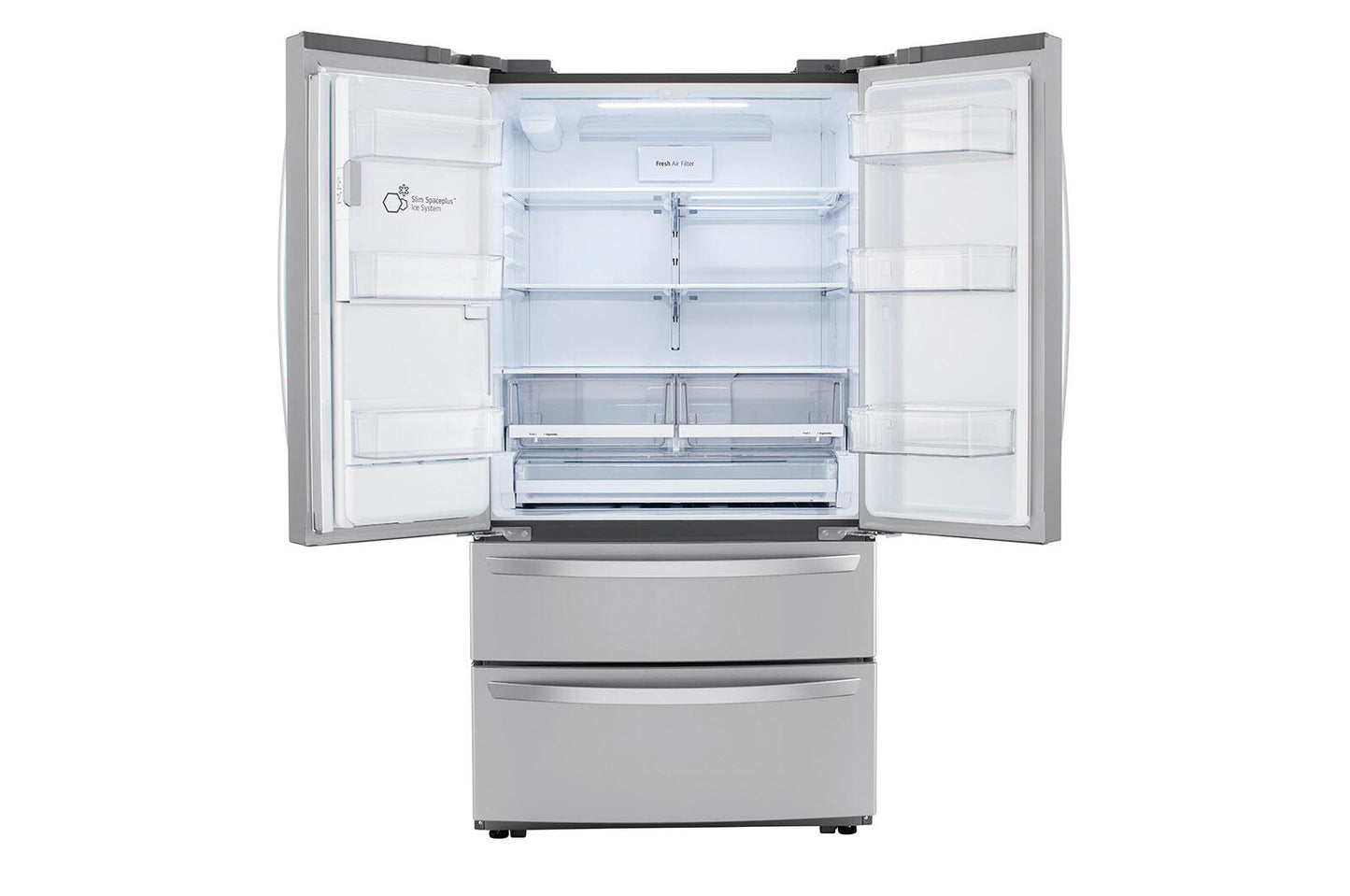 Lg LRMXC2206S 22 Cu Ft. Smart Counter Depth Double Freezer Refrigerator With Craft Ice™