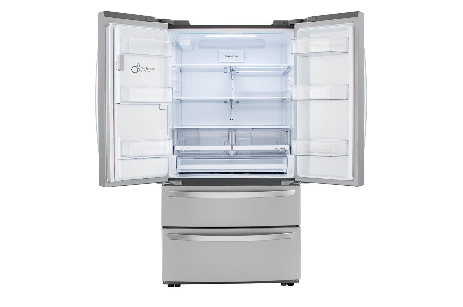 Lg LRMXC2206S 22 Cu Ft. Smart Counter Depth Double Freezer Refrigerator With Craft Ice™