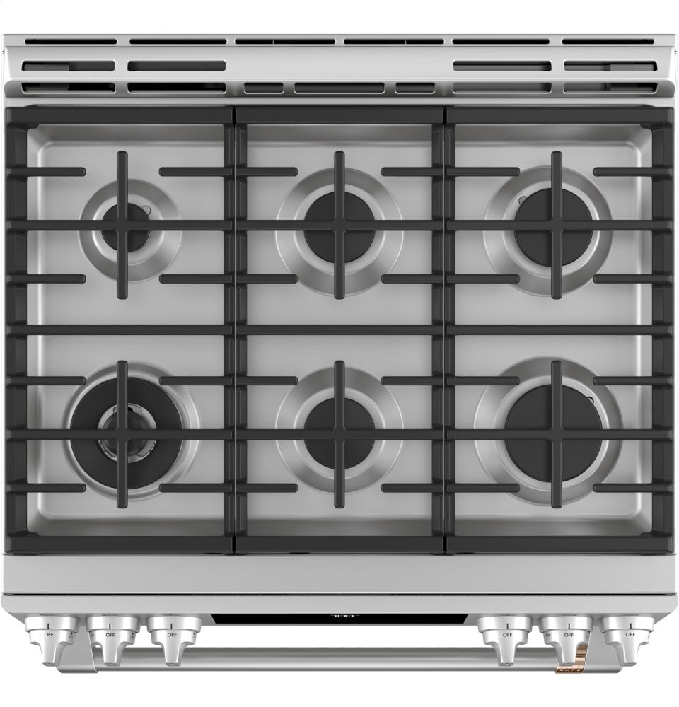 Cafe CGS700P2MS1 Café 30" Smart Slide-In, Front-Control, Gas Range With Convection Oven