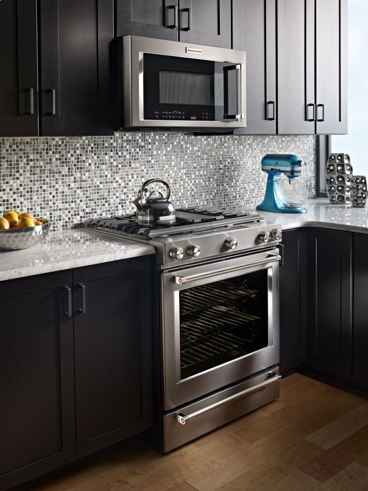 Kitchenaid KSDB900ESS 30-Inch 5-Burner Dual Fuel Convection Slide-In Range With Baking Drawer - Stainless Steel