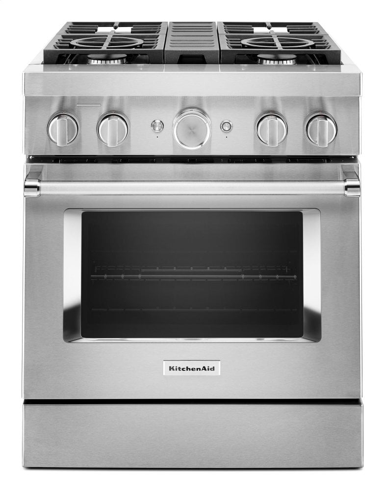 Kitchenaid KFDC500JSS Kitchenaid® 30'' Smart Commercial-Style Dual Fuel Range With 4 Burners - Stainless Steel