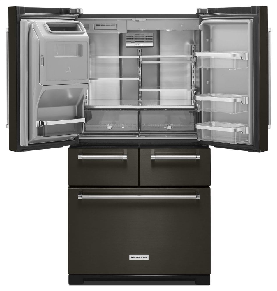 Kitchenaid KRMF706EBS 25.8 Cu. Ft. 36" Multi-Door Freestanding Refrigerator With Platinum Interior Design - Black Stainless Steel With Printshield&#8482; Finish