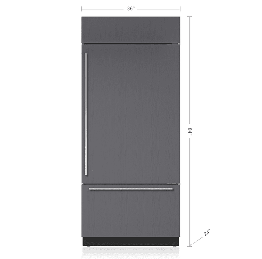 Sub-Zero BI36UIDORH 36" Classic Over-And-Under Refrigerator/Freezer With Internal Dispenser - Panel Ready