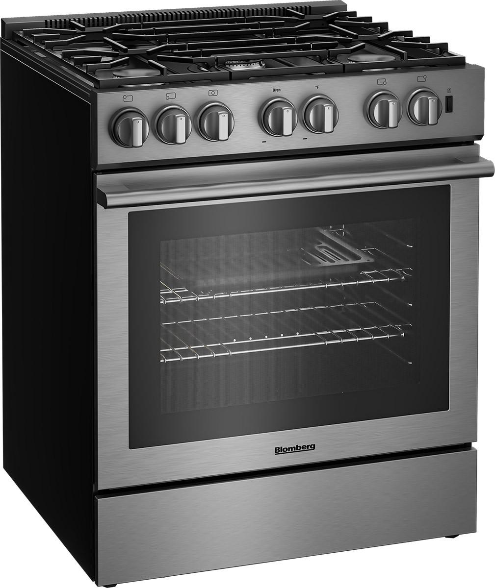 Blomberg Appliances BGR30522SS 30In Gas 5 Burner Range With 5.7 Cu Ft Self Clean Oven, Slide-In Style