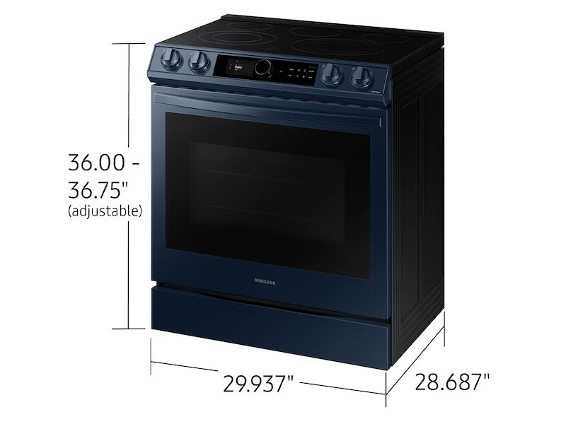 Samsung NE63A8711QN 6.3 Cu. Ft. Smart Bespoke Slide-In Electric Range With Smart Dial & Air Fry In Navy Steel
