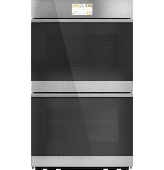 Cafe CTD90DM2NS5 Café&#8482; Minimal Series 30" Smart Built-In Convection Double Wall Oven In Platinum Glass