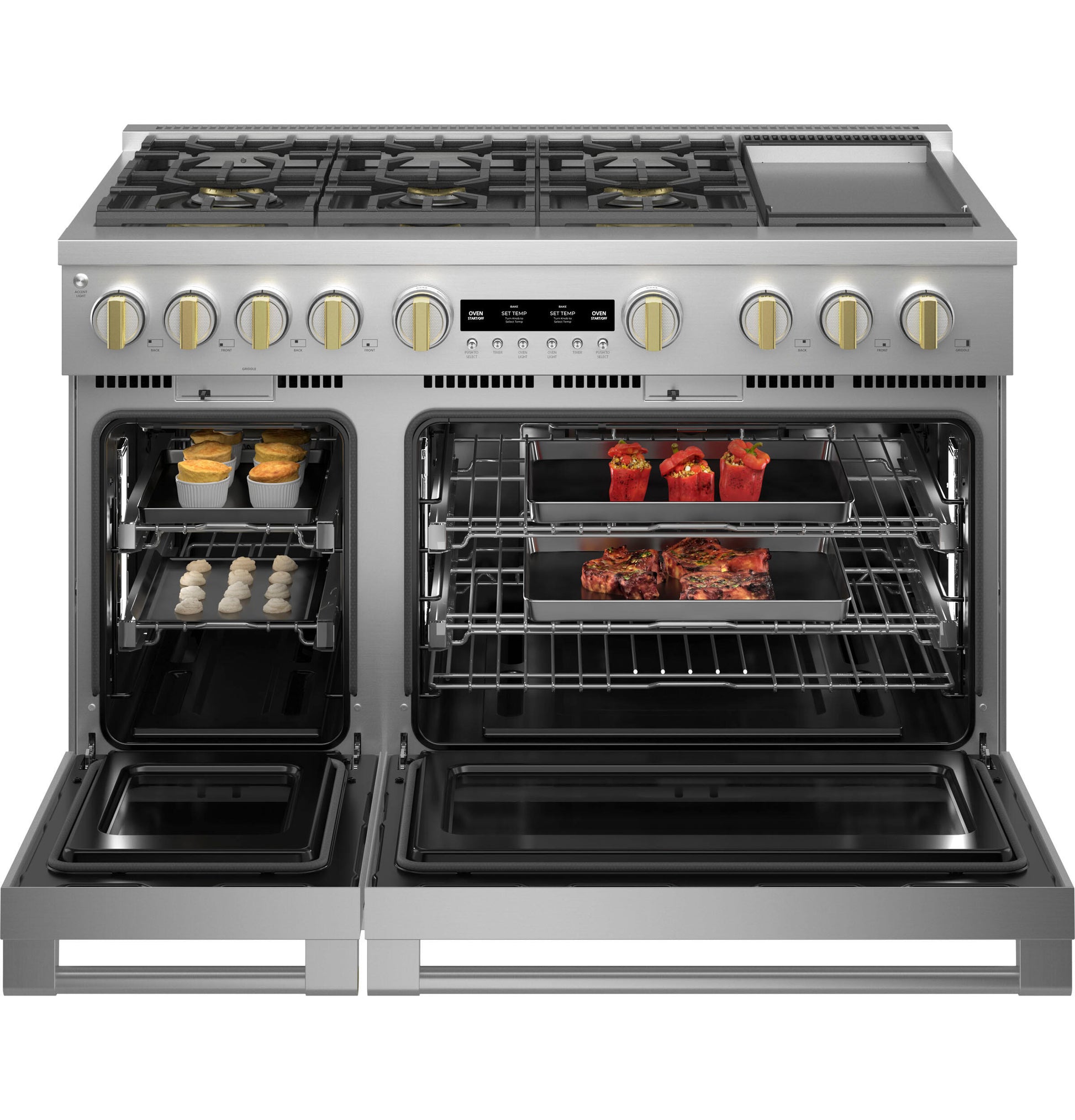 Monogram ZGP486NDTSS Monogram 48" All Gas Professional Range With 6 Burners And Griddle (Natural Gas)