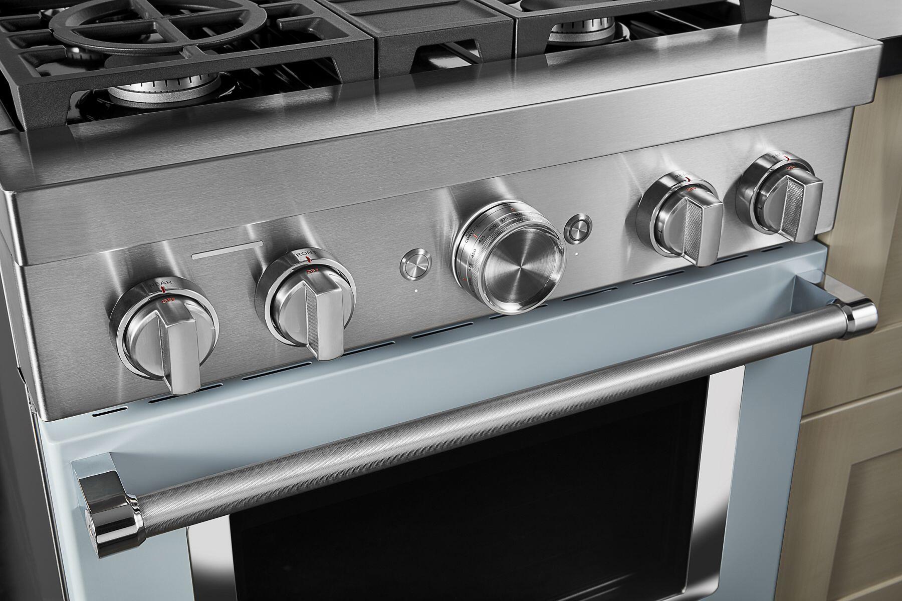 Kitchenaid KFGC500JMB Kitchenaid® 30'' Smart Commercial-Style Gas Range With 4 Burners - Misty Blue