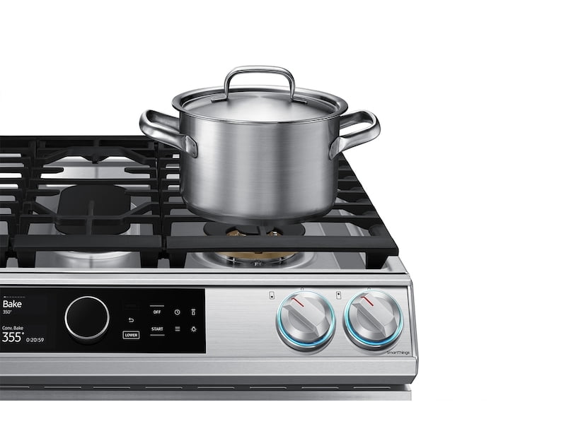 Samsung NX60T8751SS 6.0 Cu. Ft. Flex Duo&#8482; Front Control Slide-In Gas Range With Smart Dial, Air Fry & Wi-Fi In Stainless Steel