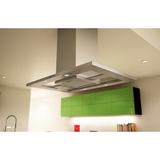 Zephyr ZMDM90AS 36" Modena Island Hood,715Cfm Blower,5 Speed Levels,Act,Dcbl Suppression